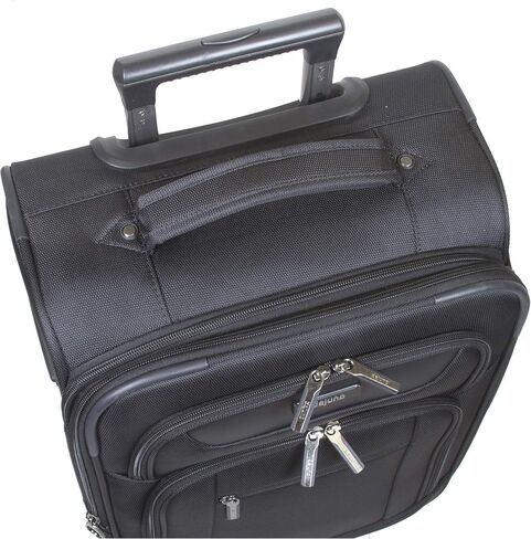 Dejuno Executive 3-Piece Spinner Luggage Set with USB Port, Black in Saudi Arabia
