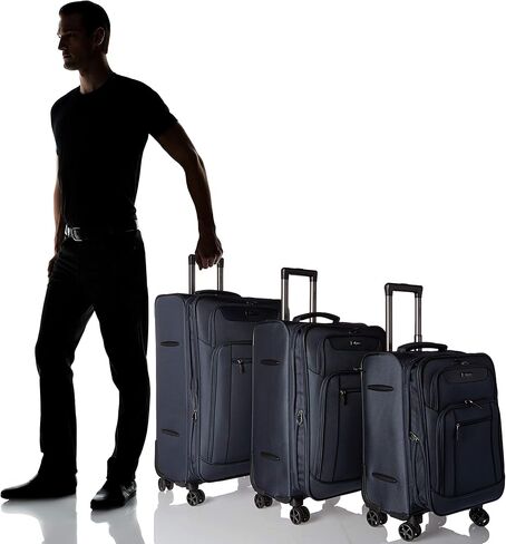 مجموعة حقائب سفر ديجونو إكزكيوتيف دوارة مكونة من 3 قطع مع منفذ USB، أسود in Kuwait