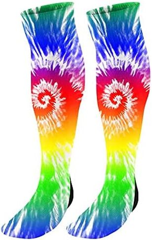 جوارب FAN STAR Tie Dye Knee High Socks مثالية لكرة القدم، الكرة اللينة، كرة السلة، لاكروس، الهوكي الميداني، البهجة in Saudi Arabia