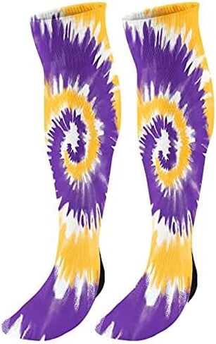 جوارب FAN STAR Tie Dye Knee High Socks مثالية لكرة القدم، الكرة اللينة، كرة السلة، لاكروس، الهوكي الميداني، البهجة in Saudi Arabia