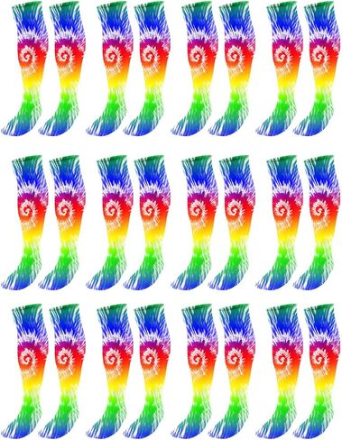 جوارب FAN STAR Tie Dye Knee High Socks مثالية لكرة القدم، الكرة اللينة، كرة السلة، لاكروس، الهوكي الميداني، البهجة in Saudi Arabia