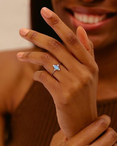 SHINYSO 925 Sterling Silver Ring Wedding Band for Women Created Opal Engagement Promise Ring and Anniversary Eternity Ring Size 4-10 in Saudi Arabia