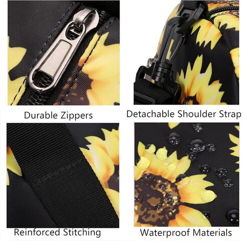 Sports Gym Bag for Women Girls Travel Duffle Bag Foldable Weekender Bag Overnight Bag Large Travel Bags with Shoe Compartment, Sunflower in Kuwait