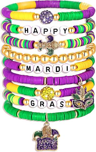 NVENF Rainbow Heishi Bracelets for Women Stackable African Vinyl Disc Bead Stretch Bracelets Bohemia Layered Surfer Bracelets Summer Beach Accessory in Saudi Arabia
