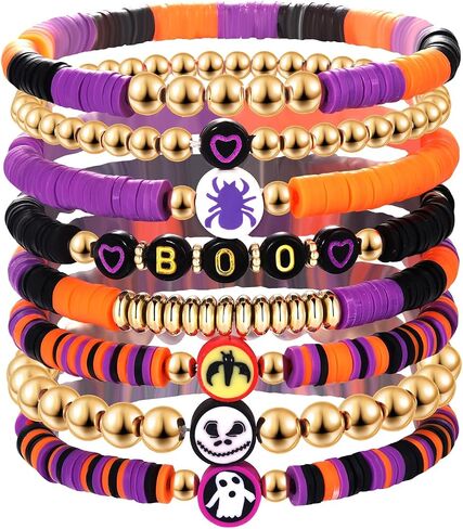 NVENF Rainbow Heishi Bracelets for Women Stackable African Vinyl Disc Bead Stretch Bracelets Bohemia Layered Surfer Bracelets Summer Beach Accessory in Saudi Arabia