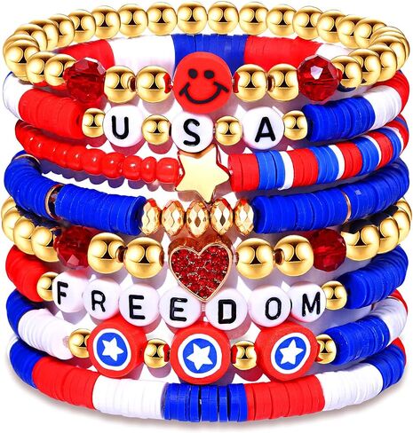 NVENF Rainbow Heishi Bracelets for Women Stackable African Vinyl Disc Bead Stretch Bracelets Bohemia Layered Surfer Bracelets Summer Beach Accessory in Saudi Arabia