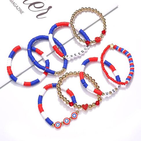 NVENF Rainbow Heishi Bracelets for Women Stackable African Vinyl Disc Bead Stretch Bracelets Bohemia Layered Surfer Bracelets Summer Beach Accessory in Saudi Arabia