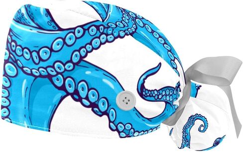 قبعات منتفخة قابلة للتعديل من قطعتين قبعة بيسبول رياضية للعمل مع حقيبة ذيل الحصان قبعة ممرضة جراحية ناعمة in Kuwait