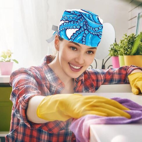 قبعات منتفخة قابلة للتعديل من قطعتين قبعة بيسبول رياضية للعمل مع حقيبة ذيل الحصان قبعة ممرضة جراحية ناعمة in Kuwait