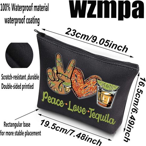 WZMPA مضحك تيكيلا حقيبة مستحضرات التجميل تيكيلا شارب هدية السلام الحب تيكيلا ماكياج سستة الحقيبة حقيبة للنساء الفتيات (السلام تيكيلا) in Saudi Arabia