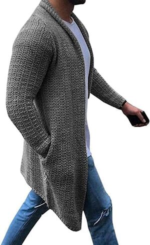 سويتر كارديجان للرجال من بينغفي، بتصميم مفتوح من الامام واكمام طويلة، كارديجان سادة منسوج مع جيب in Kuwait