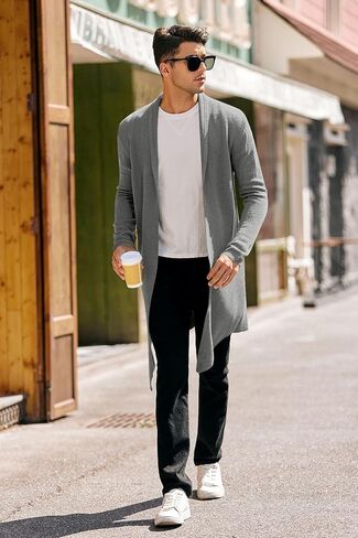 سويتر كارديجان للرجال من بينغفي، بتصميم مفتوح من الامام واكمام طويلة، كارديجان سادة منسوج مع جيب in Kuwait