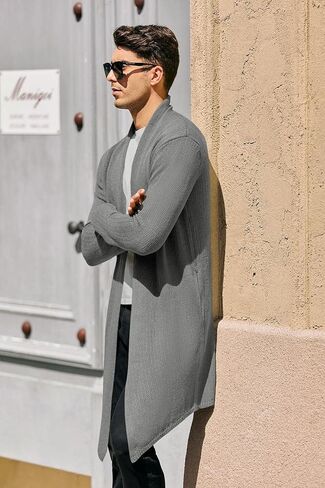 سويتر كارديجان للرجال من بينغفي، بتصميم مفتوح من الامام واكمام طويلة، كارديجان سادة منسوج مع جيب in Kuwait