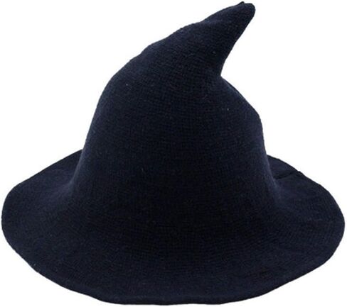 Michellecmm Women Halloween Witch Hat Knitted Wool Cap for Halloween Party Masquerade Cosplay Costume Accessory Wizard Hat in Saudi Arabia