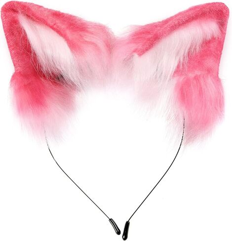زي عصابة الرأس من Valpeak Cat Fox Ears لحفلات الهالوين وأعياد الميلاد (أحمر) in Kuwait