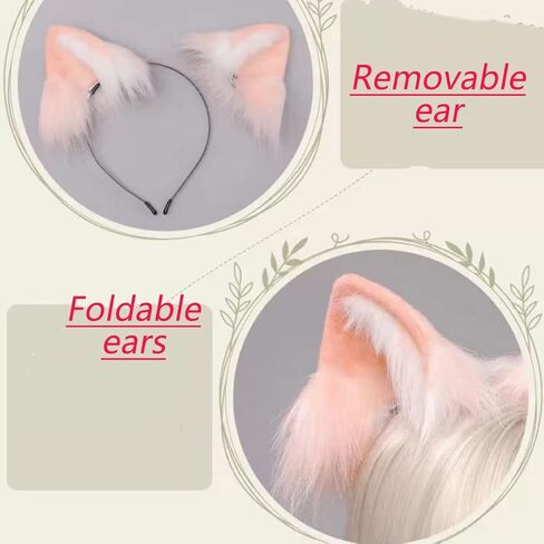 زي عصابة الرأس من Valpeak Cat Fox Ears لحفلات الهالوين وأعياد الميلاد (أحمر) in Kuwait