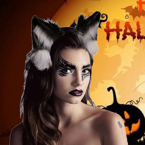 زي عصابة الرأس من Valpeak Cat Fox Ears لحفلات الهالوين وأعياد الميلاد (أحمر) in Kuwait