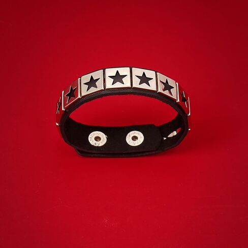 3 Pcs Punk Rock Studded Bracelet Set Spiked Leather Cuff Bracelet for Men Women 80s Wristband Emo Bracelet Adjustable in Saudi Arabia