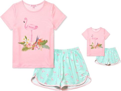 QPANCY Matching Girls & Dolls Pajamas Unicorn Pj Sets Summer Cotton Sleepwear in Kuwait