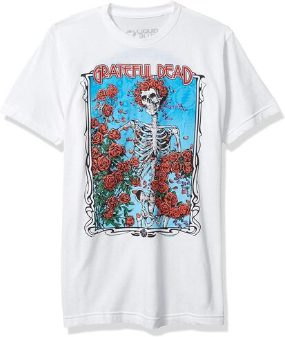 Liquid Blue Grateful Dead Bertha Wheel and Roses Short Sleeve Tee in Kuwait