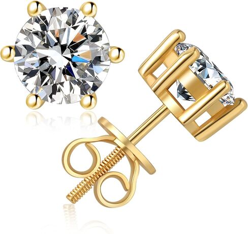 FANNIY Moissanite Stud Earrings, Women 925 Sterling Silver Screw Back Earrings D Color VVS1 Clarity Brilliant Lab Created Moissanite Diamond Earrings For Men in Saudi Arabia