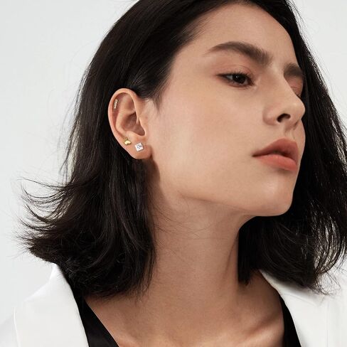 Thunaraz 24 قطعة من الأقراط الجراحية الفولاذية للنساء والرجال 20 جرام أقراط غضروفية صغيرة مسمار صغير ثعبان القمر نجمة فراشة زهرة هيبوالرجينيك برغي مسطح الظهر أقراط ثقب المجوهرات in Kuwait