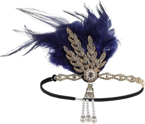 StarDY المرأة خمر الزعنفة عقال ديزي بوكانان زي غاتسبي العظيم ورقة تيارا خوذة 1920's يتوهم الشعر التبعي in Kuwait