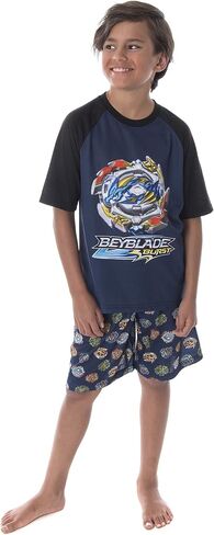 طقم بيجامة للأطفال من INTIMO Beyblade Burst للأولاد مكون من قطعتين شورت وتي شيرت in Kuwait