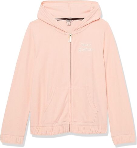 Juicy Couture Girls' Hooded Long Sleeve Fleece Sweatshirt, Full-Zip and Pullover Hoodie, Pockets & Ribbed Cuffs in Saudi Arabia