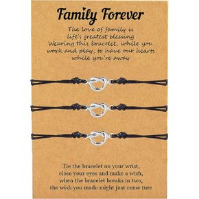 YANCHUN Family Bracelets for 2/3/4/5/6 Knotted Heart Matching Bracelet for Girls Women Men Boys Birthday Gifts for Family Best Friends Sisters in Saudi Arabia