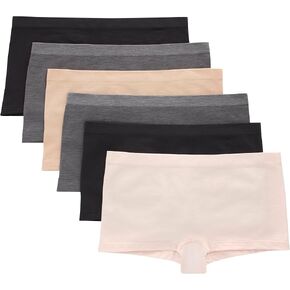 ملابس داخلية للفتيات من Hanes Tween، سراويل داخلية للفتيات بدون خياطة، شورت للأولاد وهيبستر، ألوان متنوعة، 6 قطع