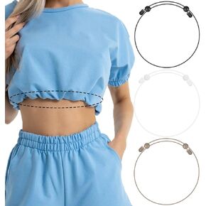 APCGSM 3PCS Crop Tuck Band, Croptuck Adjustable Band for Shirts Sweater, Elastic Crop Top Band for Tucking T-Shirts Hoodie