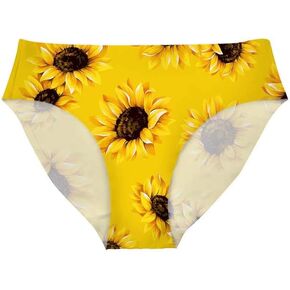 Women's Sexy Sunflower Print Soft Comfortable Seamless Party Lingerie Fashion Bikini Panties