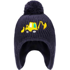 قبعة شتوية للأطفال الصغار مع غطاء للأذن، قبعات صغيرة متماسكة مطرزة بشكل لطيف للأطفال مبطنة بالصوف الدافئ مع بوم بوم للأعمار من 1 إلى 8 سنوات in Kuwait