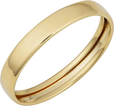 Kooljewelry خاتم زفاف من الذهب عيار 14 قيراط مقاس 3 مم عالي التلميع (أصفر أو أبيض) in Saudi Arabia