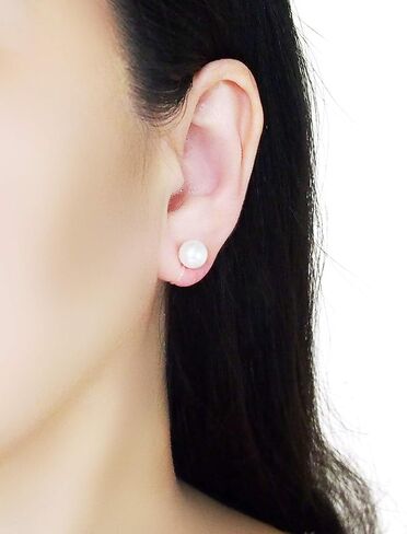 ميابي جريس أنيقة 6 مم كريستال حجر الراين غير مرئية كليب على أقراط للنساء مزدوجة الوجهين الأبيض العذبة بيرل مريحة كليب غير مثقوبة أقراط, مادة صمغية, غير معروف in Kuwait