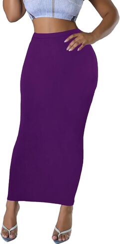 Women's Long Pencil Skirt - High Waisted Summer Fall Y2K Club Bodycon Tight Maxi Skirts in Saudi Arabia