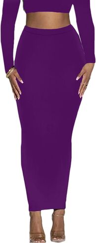 Women's Long Pencil Skirt - High Waisted Summer Fall Y2K Club Bodycon Tight Maxi Skirts in Saudi Arabia