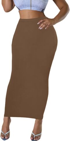Women's Long Pencil Skirt - High Waisted Summer Fall Y2K Club Bodycon Tight Maxi Skirts in Saudi Arabia