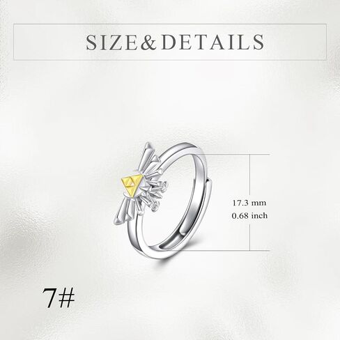 YFN Zelda Ring Sterling Silver Legend of Zelda Adjustable Open Ring Triforce Jewelry Tears of the Kingdom Gifts for Men Women Boys Girls in Saudi Arabia