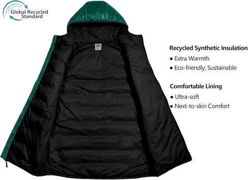 Mapamyumco Men’s Lightweight Puffer Vest with Hood, Water-Resistant Sleeveless Jacket for Hiking Ski in Kuwait
