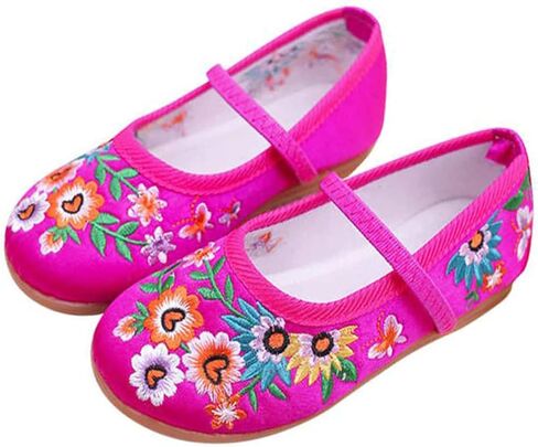 Girls Encanto Costume Shoes Mirabel Isabela Madrigal Floral Embroidery Mary Jane Flats Shoe Halloween Princess Dress Shoes in Saudi Arabia
