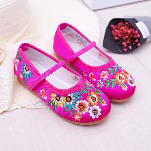 Girls Encanto Costume Shoes Mirabel Isabela Madrigal Floral Embroidery Mary Jane Flats Shoe Halloween Princess Dress Shoes in Saudi Arabia