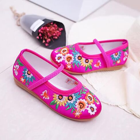 Girls Encanto Costume Shoes Mirabel Isabela Madrigal Floral Embroidery Mary Jane Flats Shoe Halloween Princess Dress Shoes in Saudi Arabia