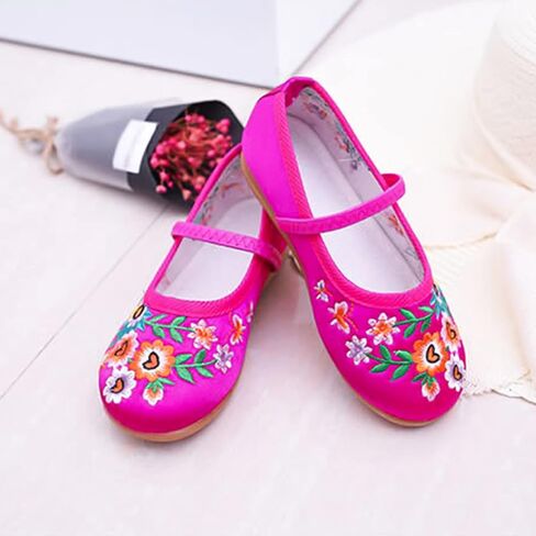 Girls Encanto Costume Shoes Mirabel Isabela Madrigal Floral Embroidery Mary Jane Flats Shoe Halloween Princess Dress Shoes in Saudi Arabia