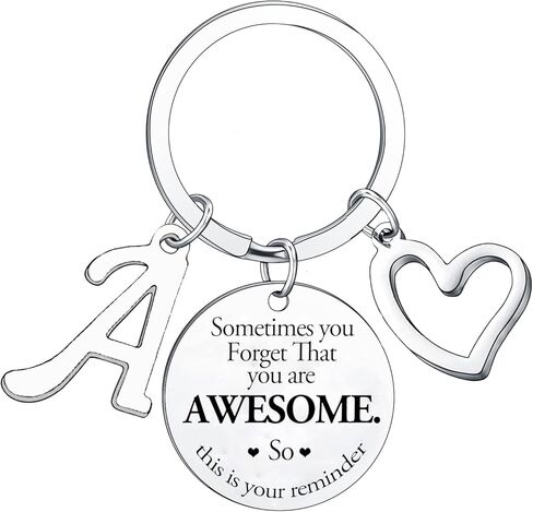 BESPMOSP Sometimes You Forget You're Awesome Letter Keyring Encouragement Initial Alphabet Keychain Inspirational Keychain in Saudi Arabia