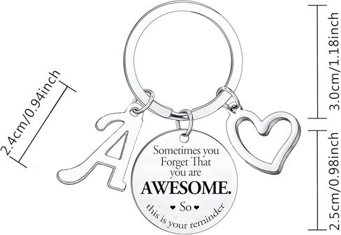 BESPMOSP Sometimes You Forget You're Awesome Letter Keyring Encouragement Initial Alphabet Keychain Inspirational Keychain in Saudi Arabia