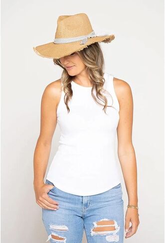 Peter Grimm Marilyn Resort Packable UV Protective Summer Natural Fiber Sun Hat, with 4" Brim-One Size, With 4" Brim - One Size, One size in Kuwait
