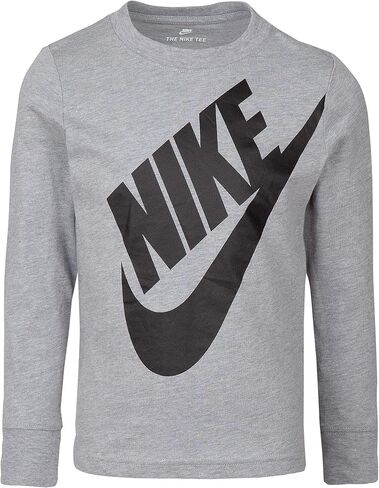 NIKE Children's Apparel Boys' Little Long Sleeve Sportswear Graphic T-Shirt, Dark Grey Heather, 6 in Saudi Arabia