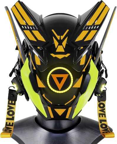 قناع TeShoarud Punk Gothic Cyber ​​Mask للرجال، قناع وجه كامل مستقبلي من Techwear، إكسسوار زي تنكري لعيد الميلاد in Saudi Arabia